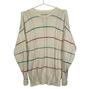 Vintage Cream‎ Knit Crewneck Grandpa Sweater Large